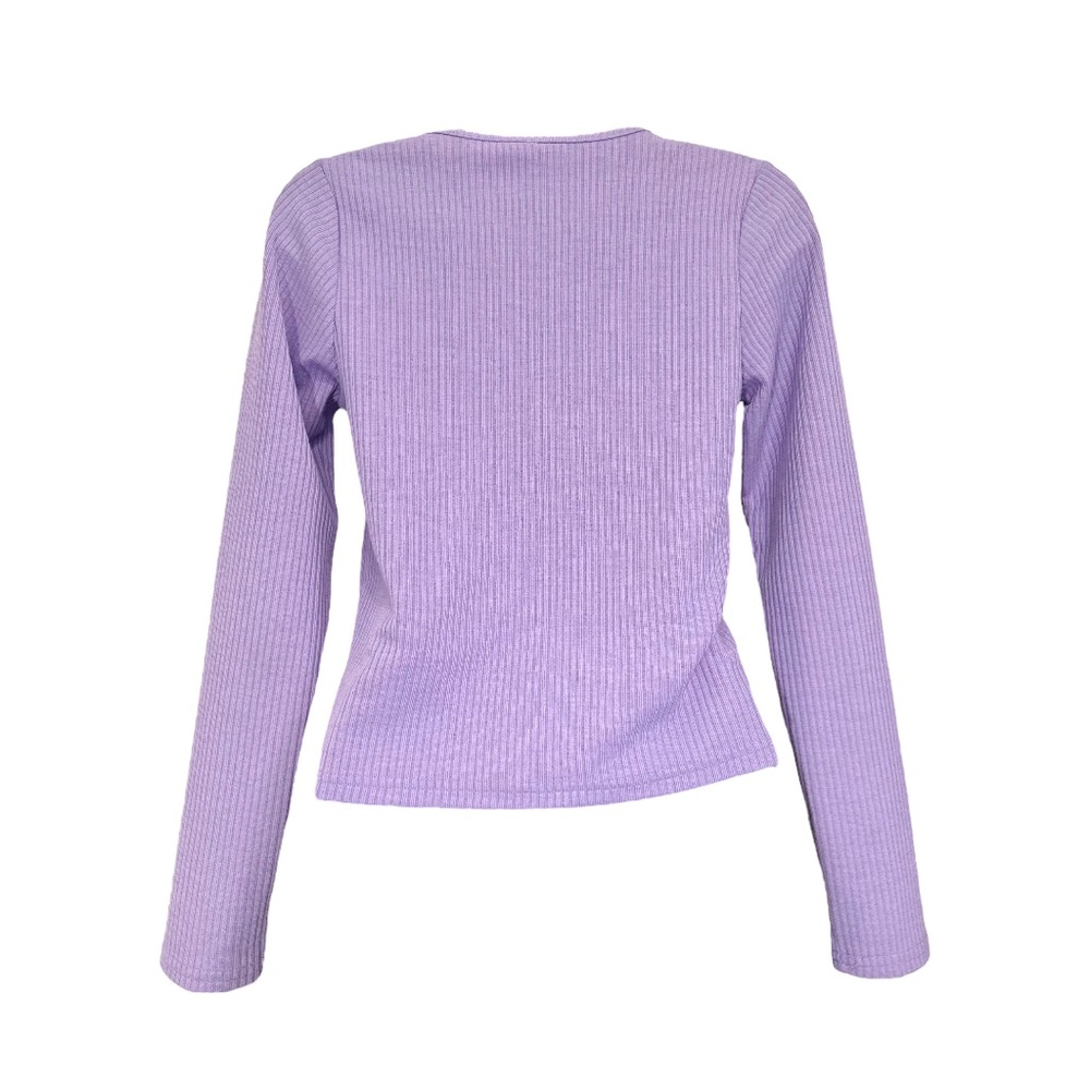 DIVIDED, H&M+ Ribbed Light Purple Cardigan Size Small - Picture 5 of 6